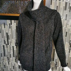 Womens Le Roy Knitwear Wool blend Cardigan Sharf Zip Coat Jacket Winter S 0108